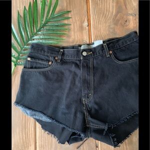 Levi black denim shorts